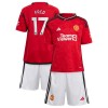 Camisolas Manchester United Fred 17 Criança 1º Equipamento Principal 2023-24 Manga Curta